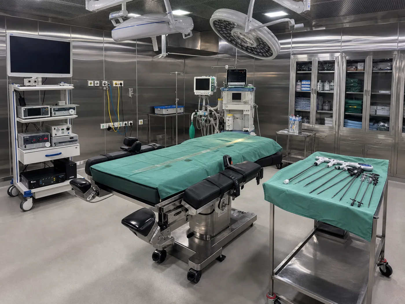 Mangala Hospital modular operating theatre equipped for general and minimally invasive surgery