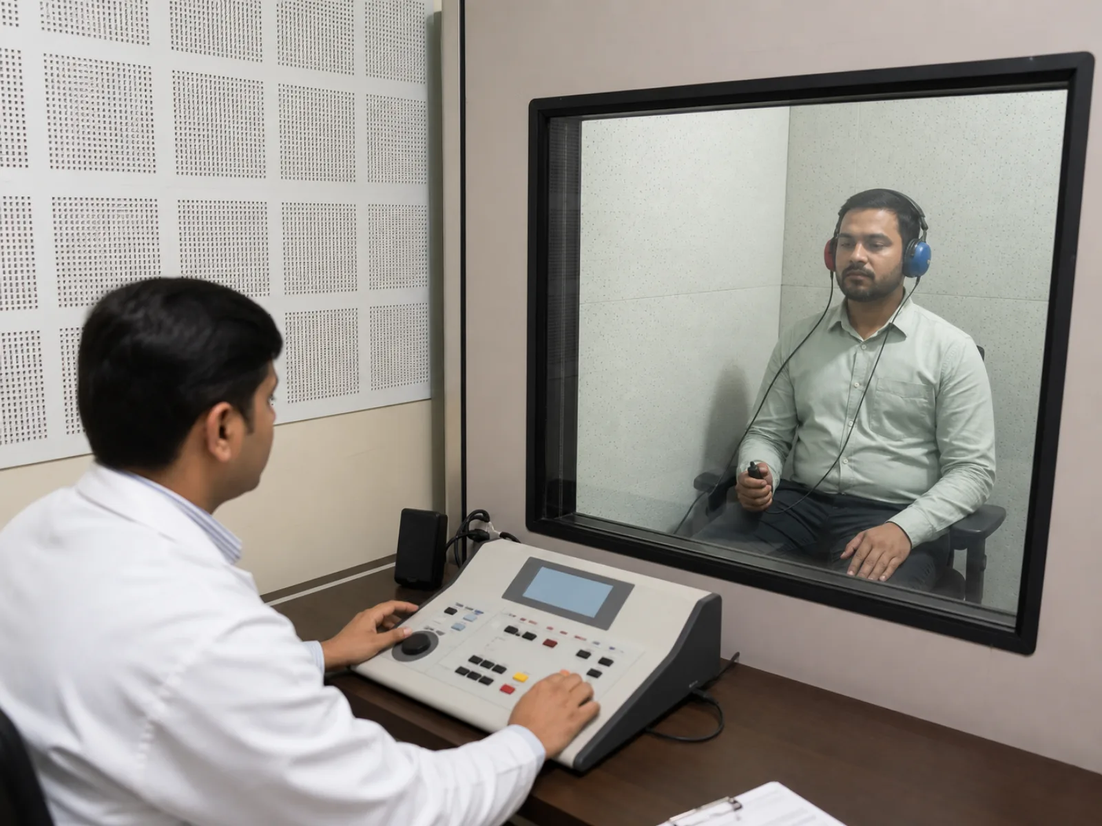 Pure-tone audiometry assessment in a sound-treated hearing-test booth