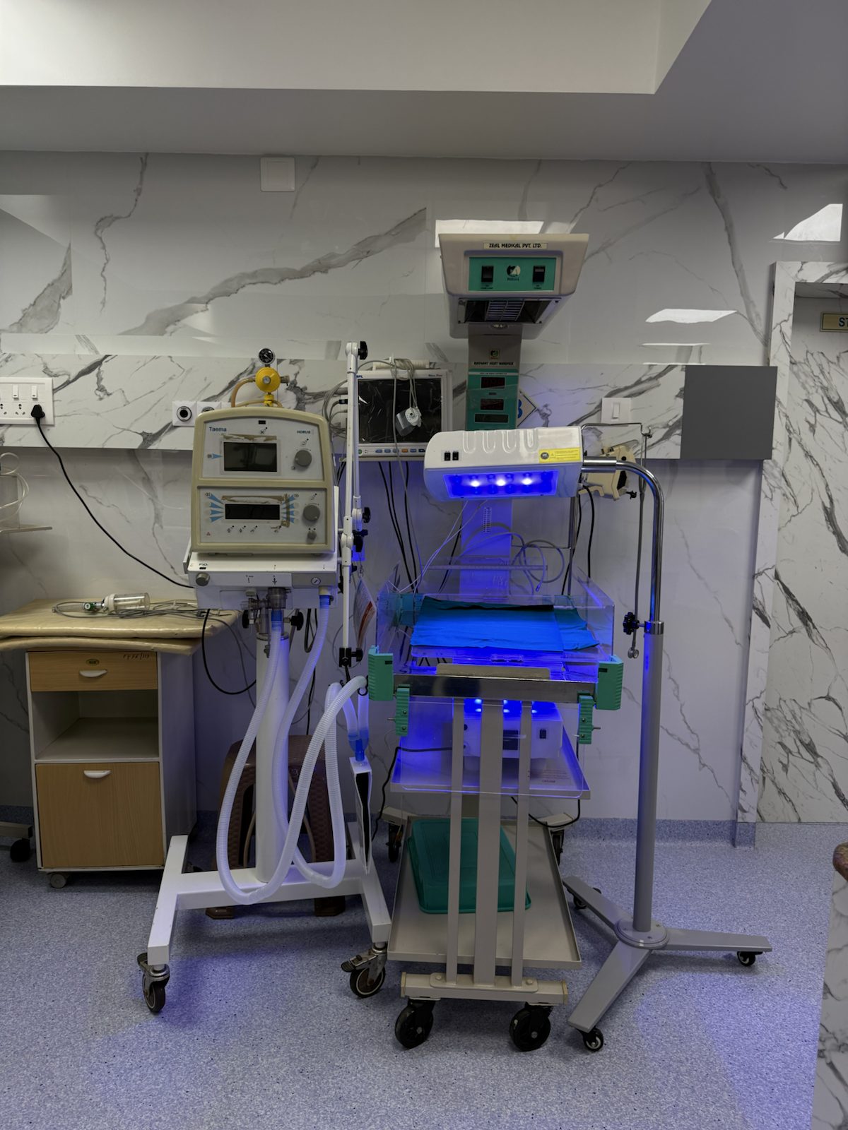 Phototherapy unit for neonatal jaundice at Mangala Hospital