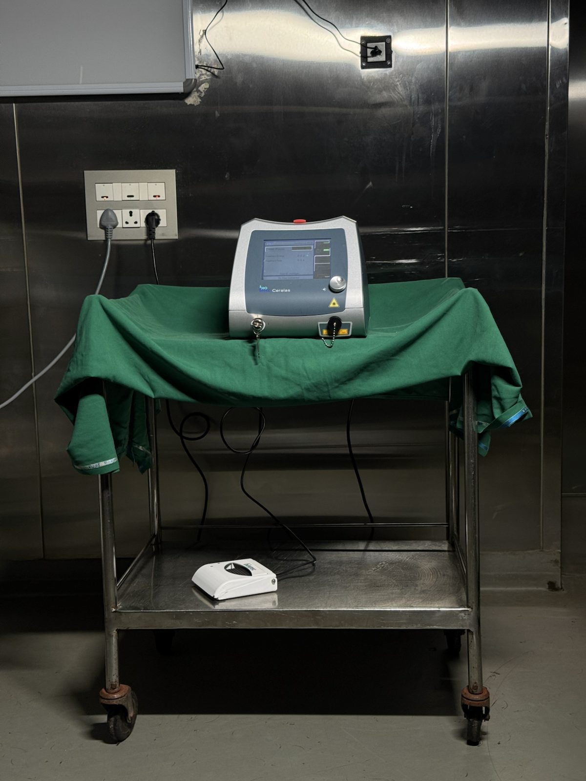 Diode laser system used for precision eye procedures at Mangala Hospital