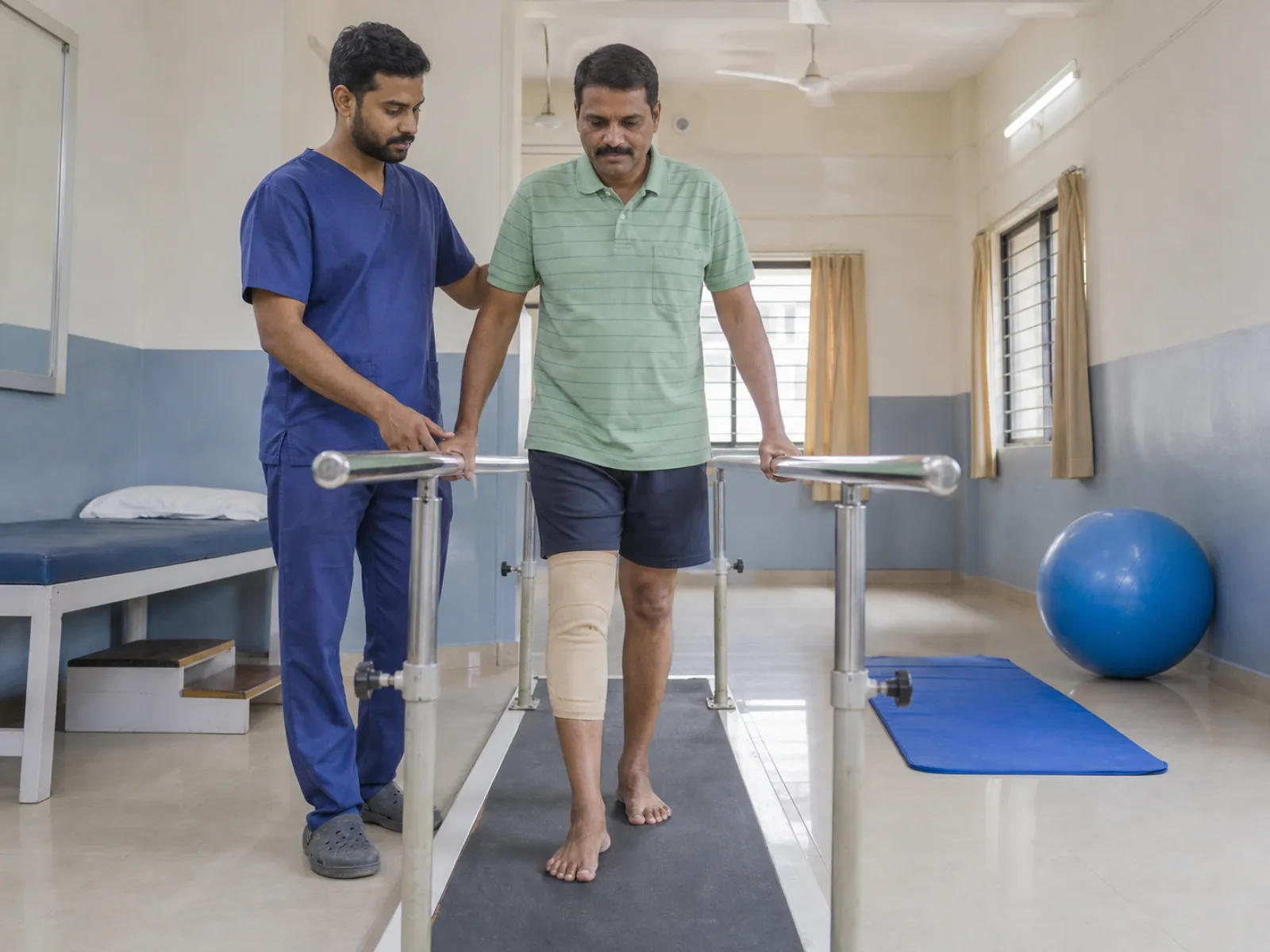 Guided walking rehabilitation after lower-limb surgery